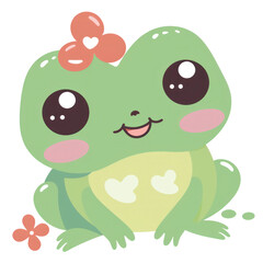 Obraz premium Kawaii Cute Frog