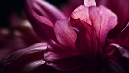Fototapeta na wymiar Vibrant tulip blossom showcases fragility and elegance in nature design generated by AI