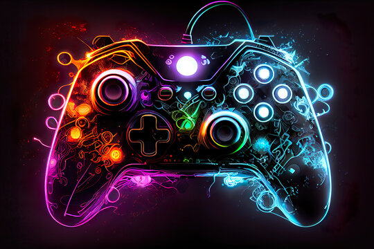 abstract video game controller artwork