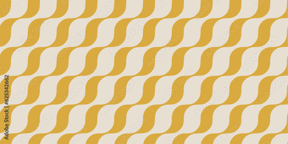Poster Golden wavy and diagonal lines. Seamless pattern of golden waves.  For printing and applying to any surface.