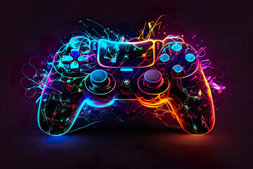 abstract video game controller artwork