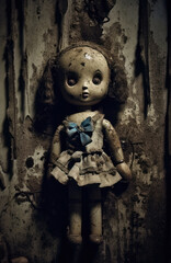 dirty old spooky retro vintage doll