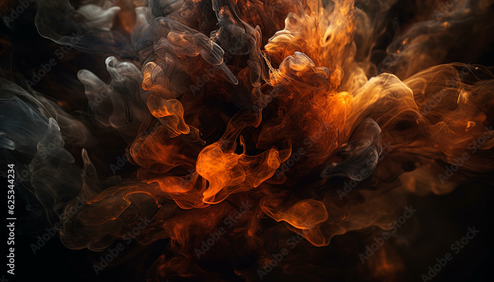 Aufkleber abstract fiery fractal design with vibrant colors and blurred motion generated by ai