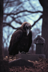 Obraz premium vulture in a graveyard