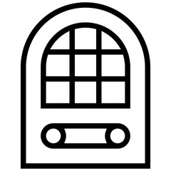 old radio icon. A single symbol with an outline style