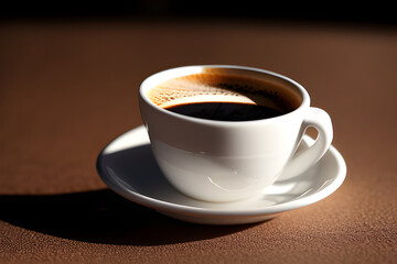 cup of coffee on black background. generative ai