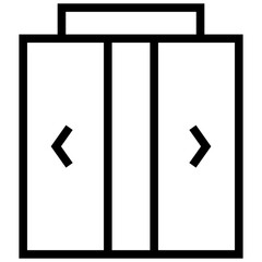 opening door icon. A single symbol with an outline style