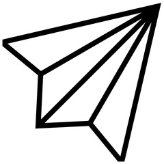 paper plane icon. A single symbol with an outline style
