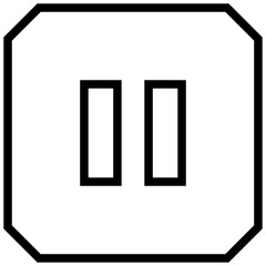 pause icon. A single symbol with an outline style