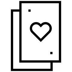 poker cards icon. A single symbol with an outline style