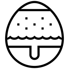 polish pisanka icon. A single symbol with an outline style - obrazy, fototapety, plakaty