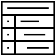 project plan icon. A single symbol with an outline style