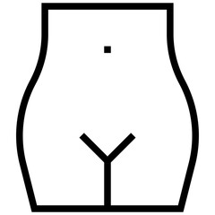 pubis icon. A single symbol with an outline style - obrazy, fototapety, plakaty