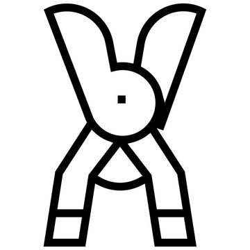 recommend clip art: pruners icon. A single symbol with an outline style