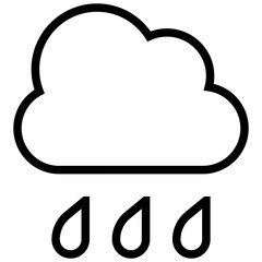 rainy icon. A single symbol with an outline style