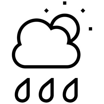 rainy icon. A single symbol with an outline style