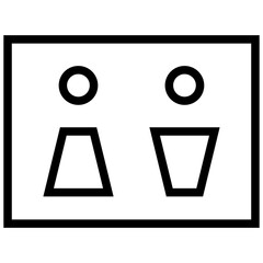 restroom icon. A single symbol with an outline style