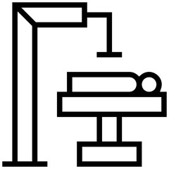 robotic surgery icon. A single symbol with an outline style