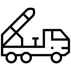 rocket launcher icon. A single symbol with an outline style