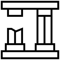 ruins icon. A single symbol with an outline style