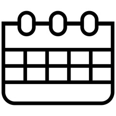 schedule icon. A single symbol with an outline style