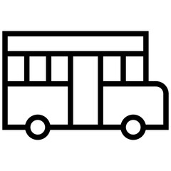 school bus icon. A single symbol with an outline style