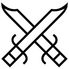 scimitar icon. A single symbol with an outline style