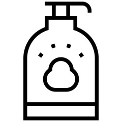 shampoo icon. A single symbol with an outline style