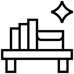 shelf icon. A single symbol with an outline style