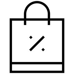 shopping bag icon. A single symbol with an outline style