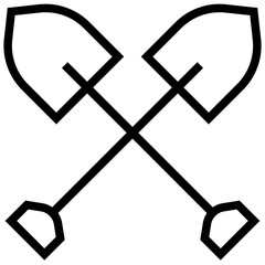 shovels icon. A single symbol with an outline style