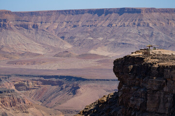 Overlook  on the Rim of the Fish River Canyon in Namibia Africa