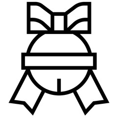 sleigh bell icon. A single symbol with an outline style