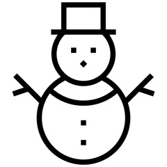 snowman icon. A single symbol with an outline style