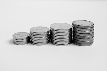 Money Coin Stack On White Background