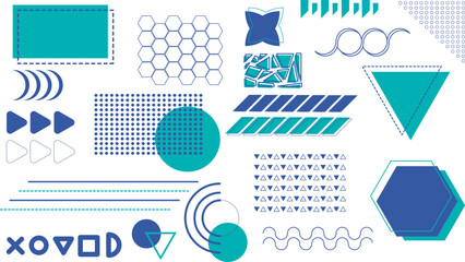 Formas y recursos graficos geometricos y abstractos en vector 