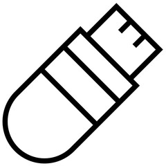 usb drive icon. A single symbol with an outline style