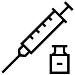 vaccination icon. A single symbol with an outline style