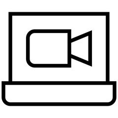 videocall icon. A single symbol with an outline style