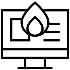 viral icon. A single symbol with an outline style