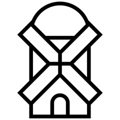 windmill icon. A single symbol with an outline style