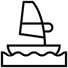 windsurf icon. A single symbol with an outline style