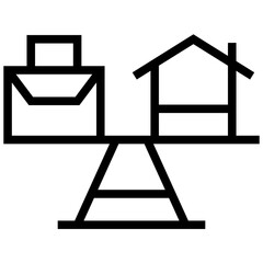 work life icon. A single symbol with an outline style