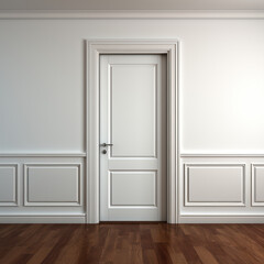 white room with door