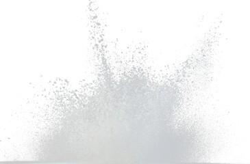 Tapioca starch flour fly explosion, White powder tapioca starch fall down in air. Seasoning flour...