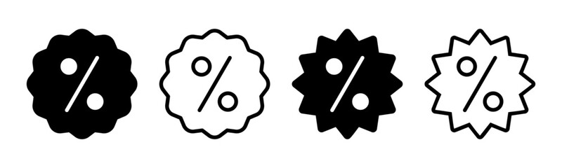 Discount icon set illustration. Discount tag sign and symbol