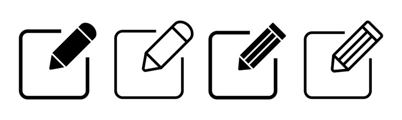 Edit icon set illustration. edit document sign and symbol. edit text icon. pencil. sign up