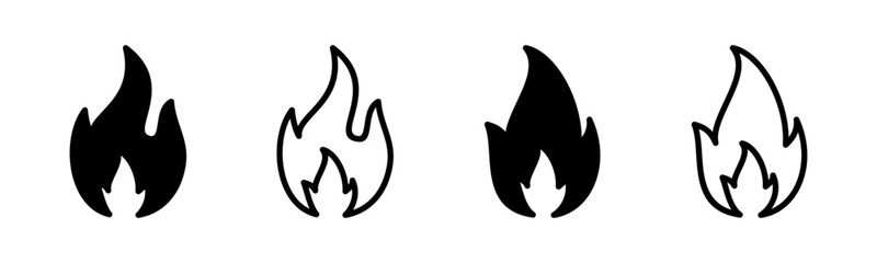 Fire icon set illustration. fire sign and symbol