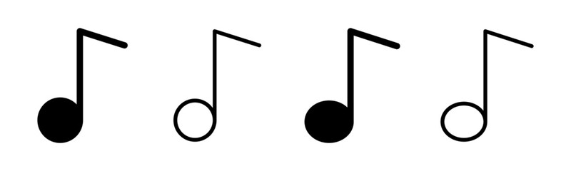 Music icon set illustration. note music sign and symbol