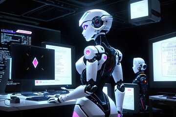 Futuristic Robot Scenarios - Artificial Intelligence Concepts